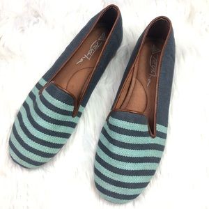 TEYSHA Textile Leather Shoes Flats